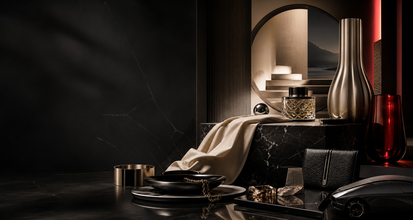 Abstract luxury campaign world for premium market coverage