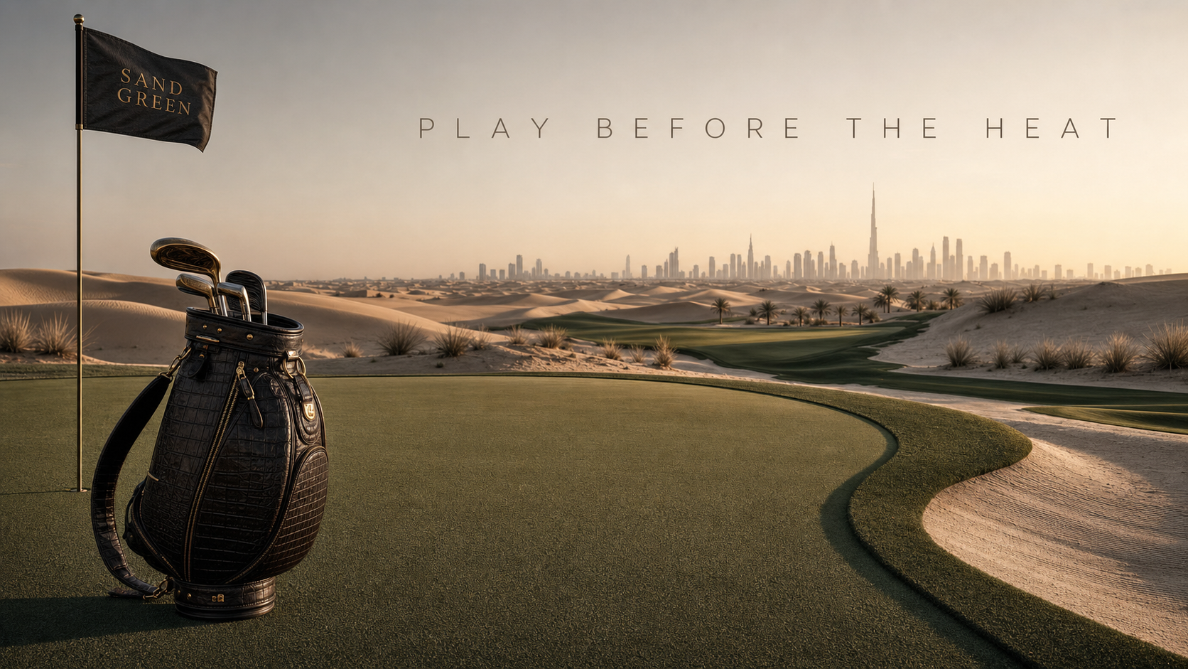 Sand Green Play Before The Heat Golf Campaign 16x9 by Ribbsaeter Advertising, Private Wealth, Culture & Events campaign image