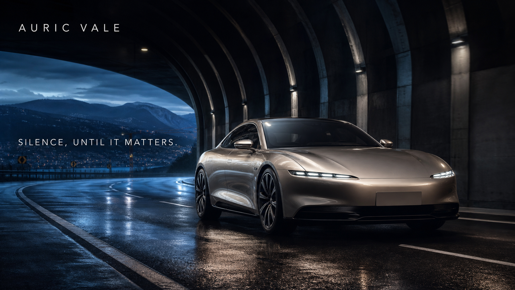 Auric Vale Silence Until It Matters Electric GT Campaign 16x9 by Ribbsaeter Advertising, Aviation, Yachts & Automotive campaign image