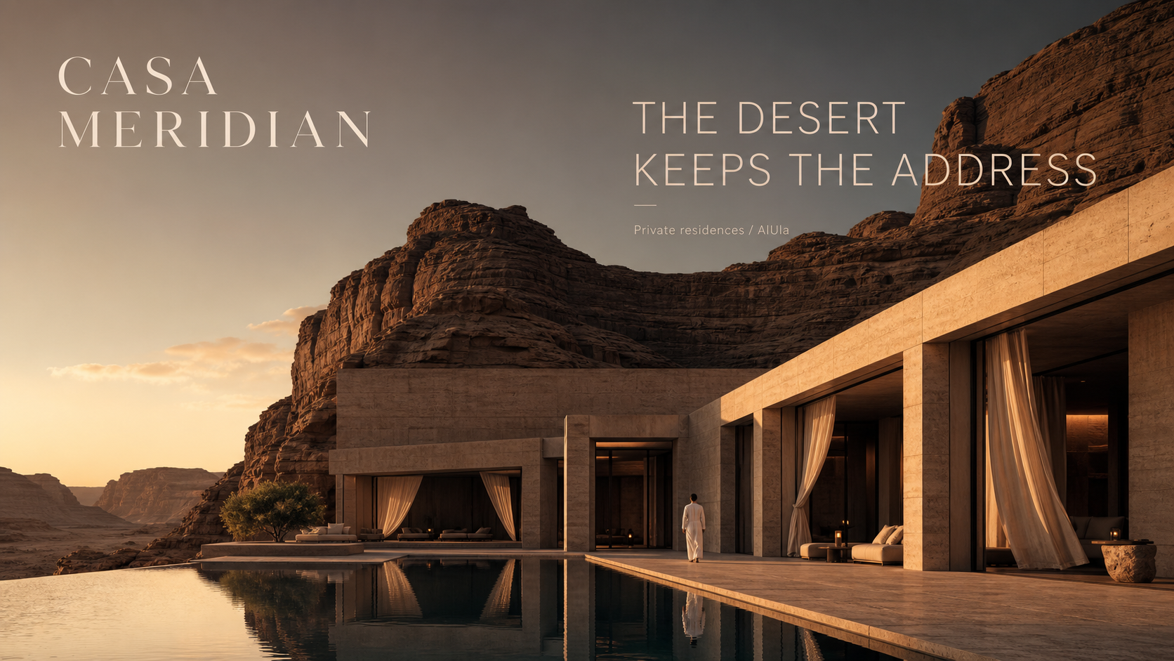 Casa Meridian Desert Keeps The Address Luxury Real Estate Campaign 16x9 by Ribbsaeter Advertising, Architecture & Design campaign image