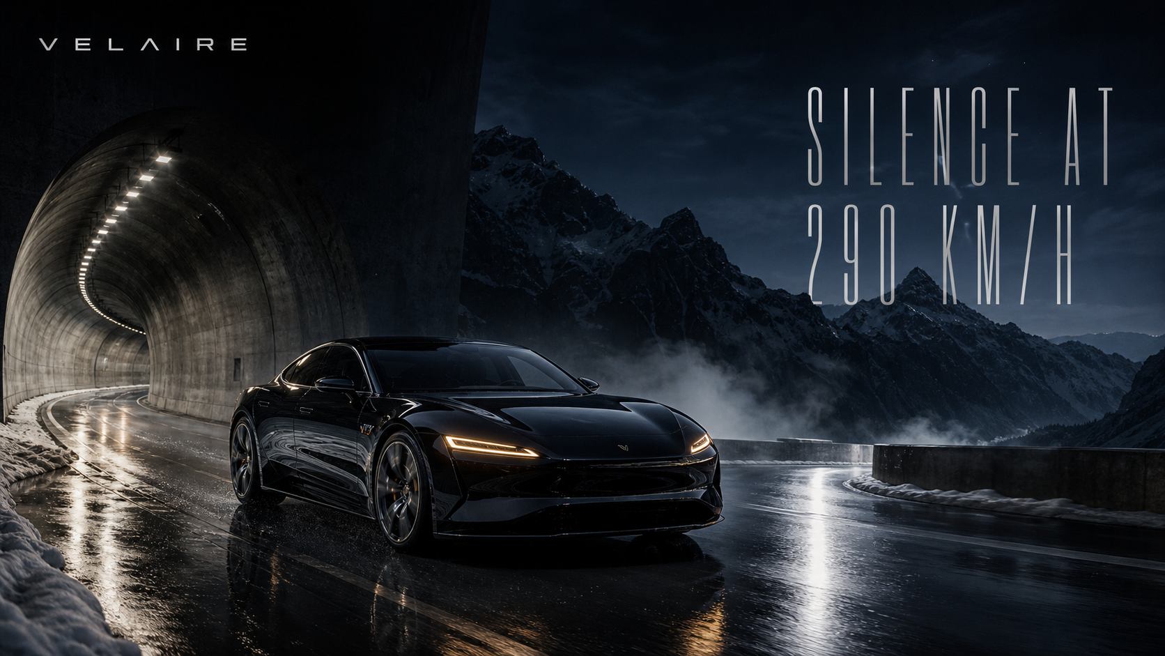 Velaire Silence At 290 KM/H Automotive Campaign 16x9 by Ribbsaeter Advertising, Aviation, Yachts & Automotive campaign image