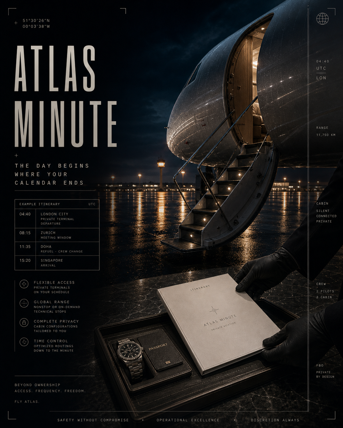 Atlas Minute Calendar Ends Private Aviation Campaign 4x5 Ribbsaeter Advertising campaign image