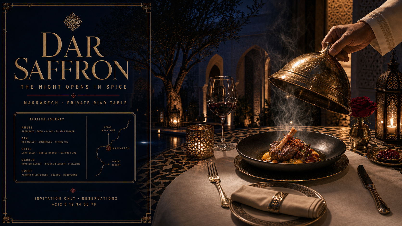 Dar Saffron The Night Opens In Spice Marrakech Fine Dining Campaign 16x9 widescreen Ribbsaeter Advertising campaign