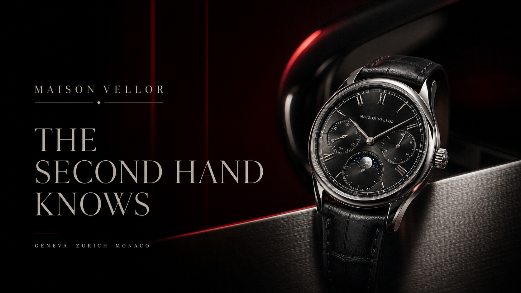 Maison Vellor The Second Hand Knows Watch Campaign 16x9 by Ribbsaeter Advertising, Jewelry & Watches campaign image