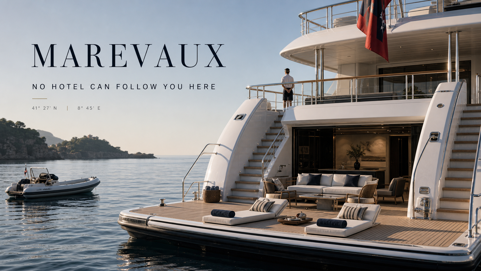 Marevaux No Hotel Can Follow Yacht Charter Campaign 16x9 by Ribbsaeter Advertising, Aviation, Yachts & Automotive campaign image