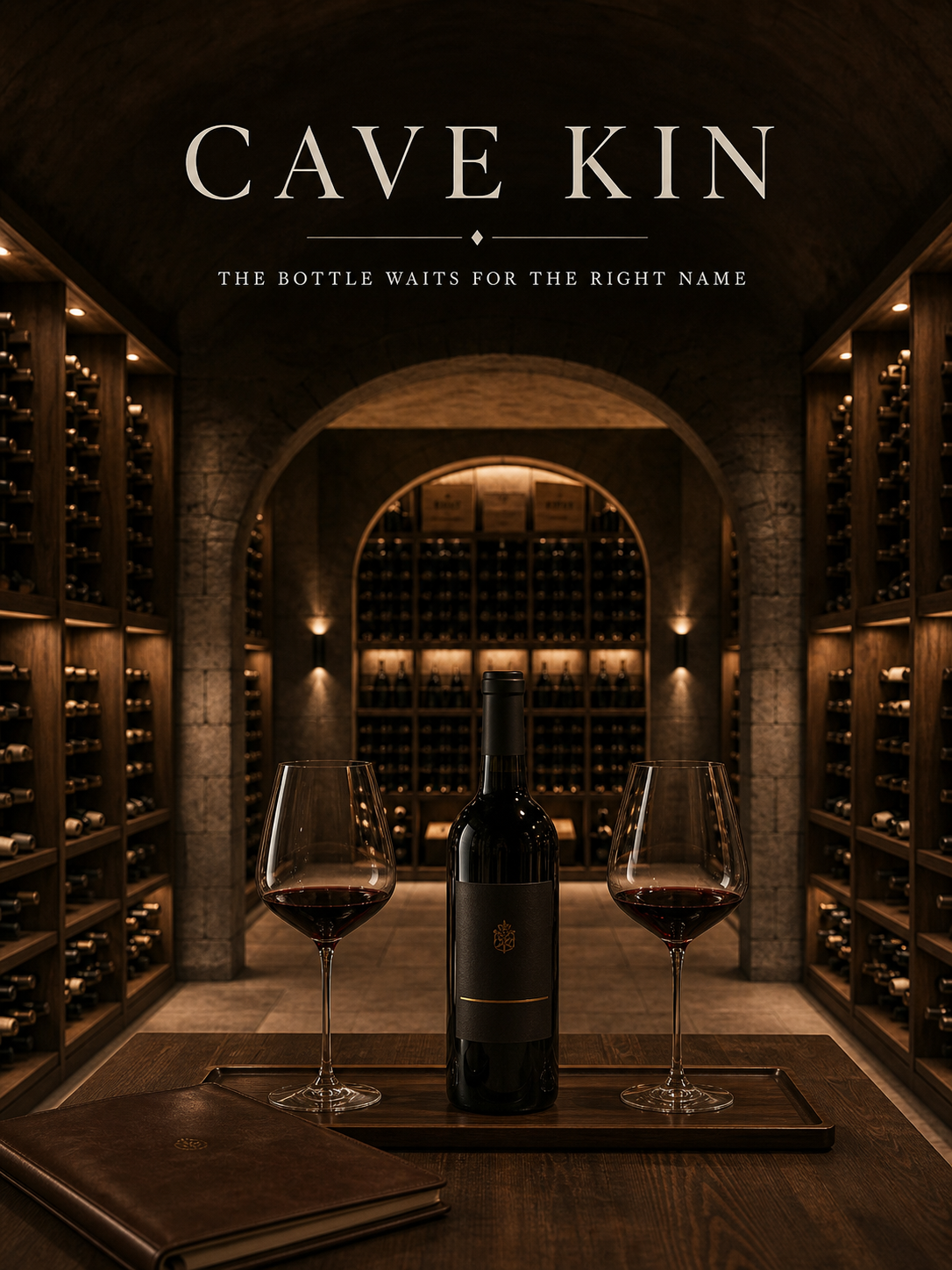 Cave Kin Bottle Waits Right Name Wine Cellar Campaign 3x4 Ribbsaeter Advertising campaign image