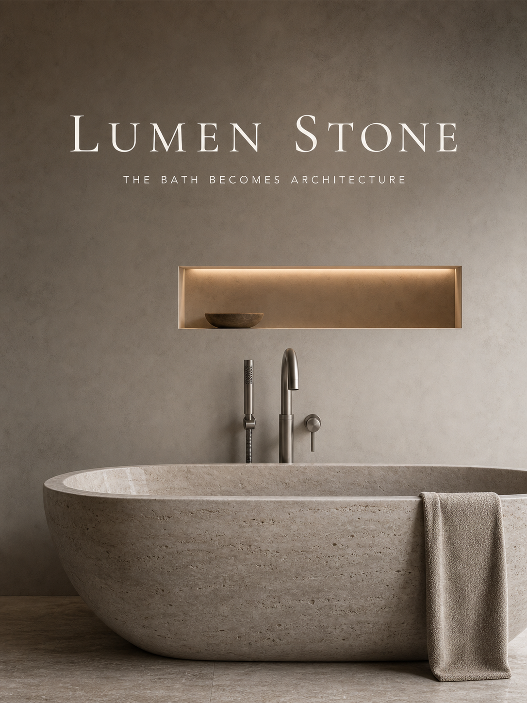 Lumen Stone Bath Becomes Architecture Stone Fixtures Campaign 3x4 Ribbsaeter Advertising campaign image