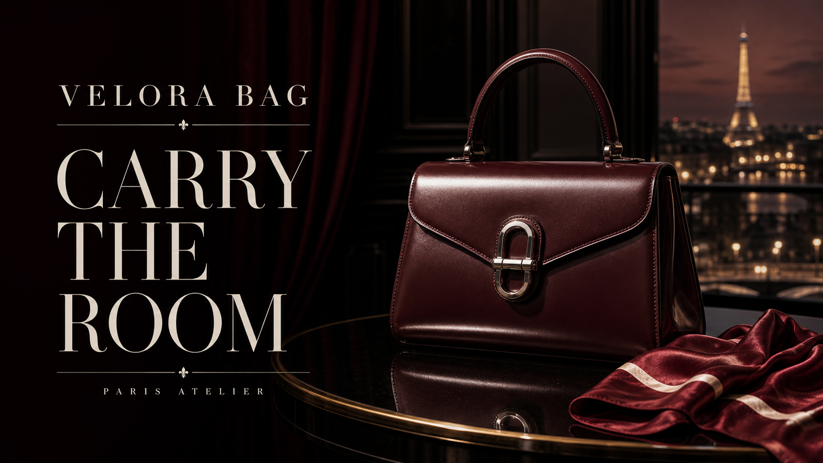 Velora Bag Carry The Room Luxury Bag Campaign 16x9 by Ribbsaeter Advertising, Fashion & Beauty campaign image