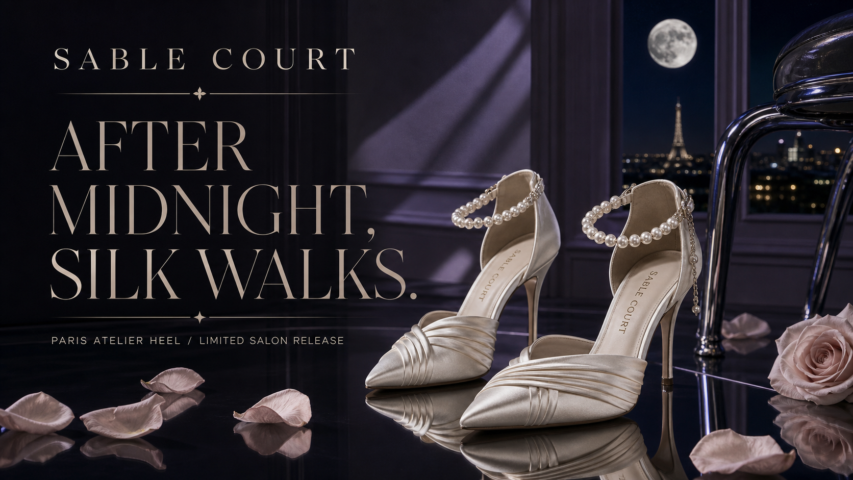 Sable Court After Midnight Silk Walks Luxury Shoes Campaign 16x9 by Ribbsaeter Advertising, Fashion & Beauty campaign image