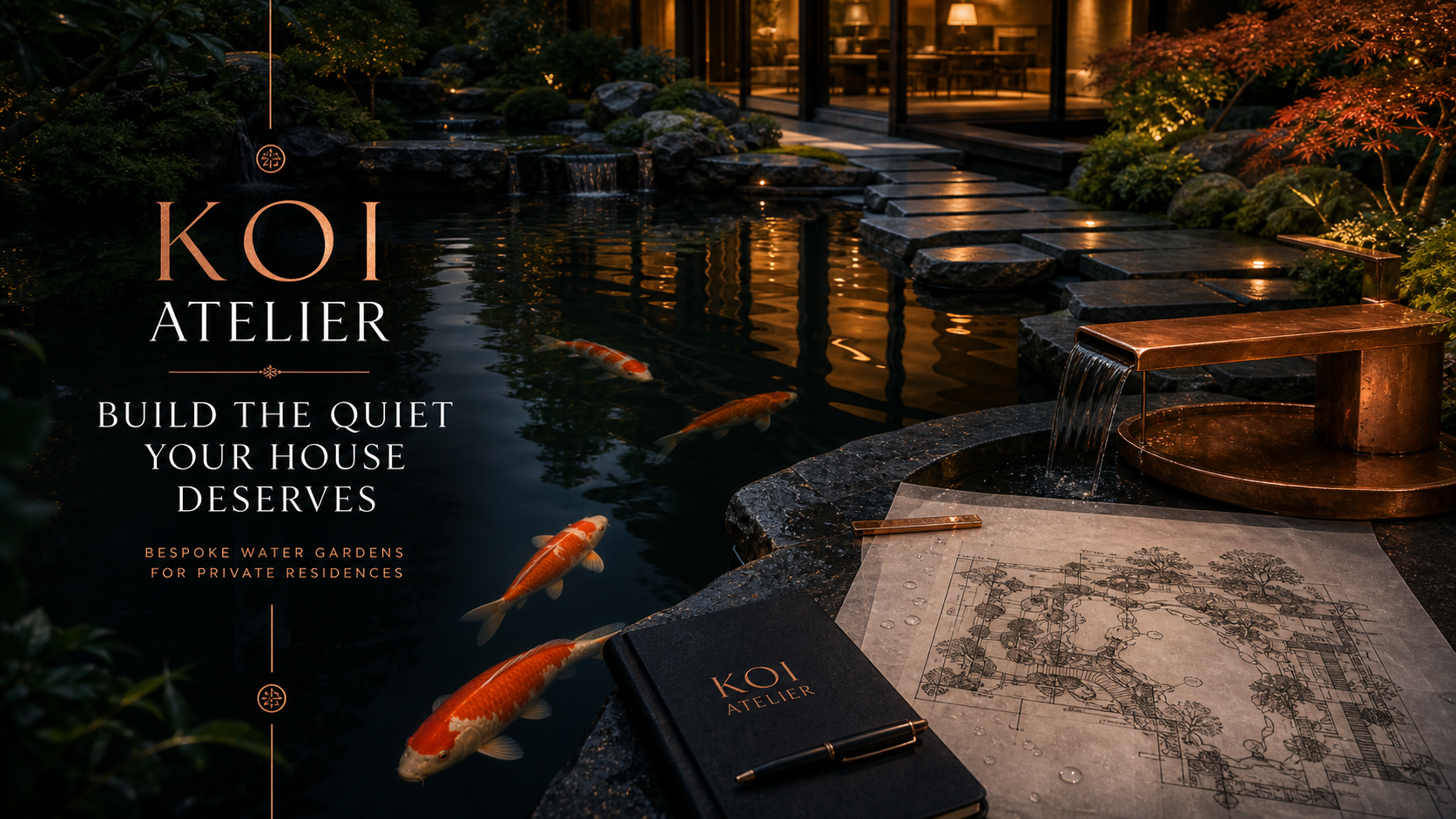 Koi Atelier Build The Quiet Water Gardens Campaign 16x9 by Ribbsaeter Advertising, Architecture & Design campaign image