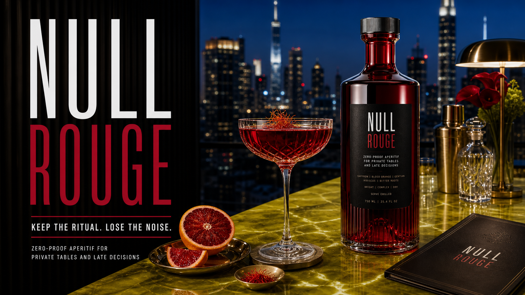Null Rouge Keep The Ritual Zero Proof Aperitif Campaign 16x9 widescreen Ribbsaeter Advertising campaign