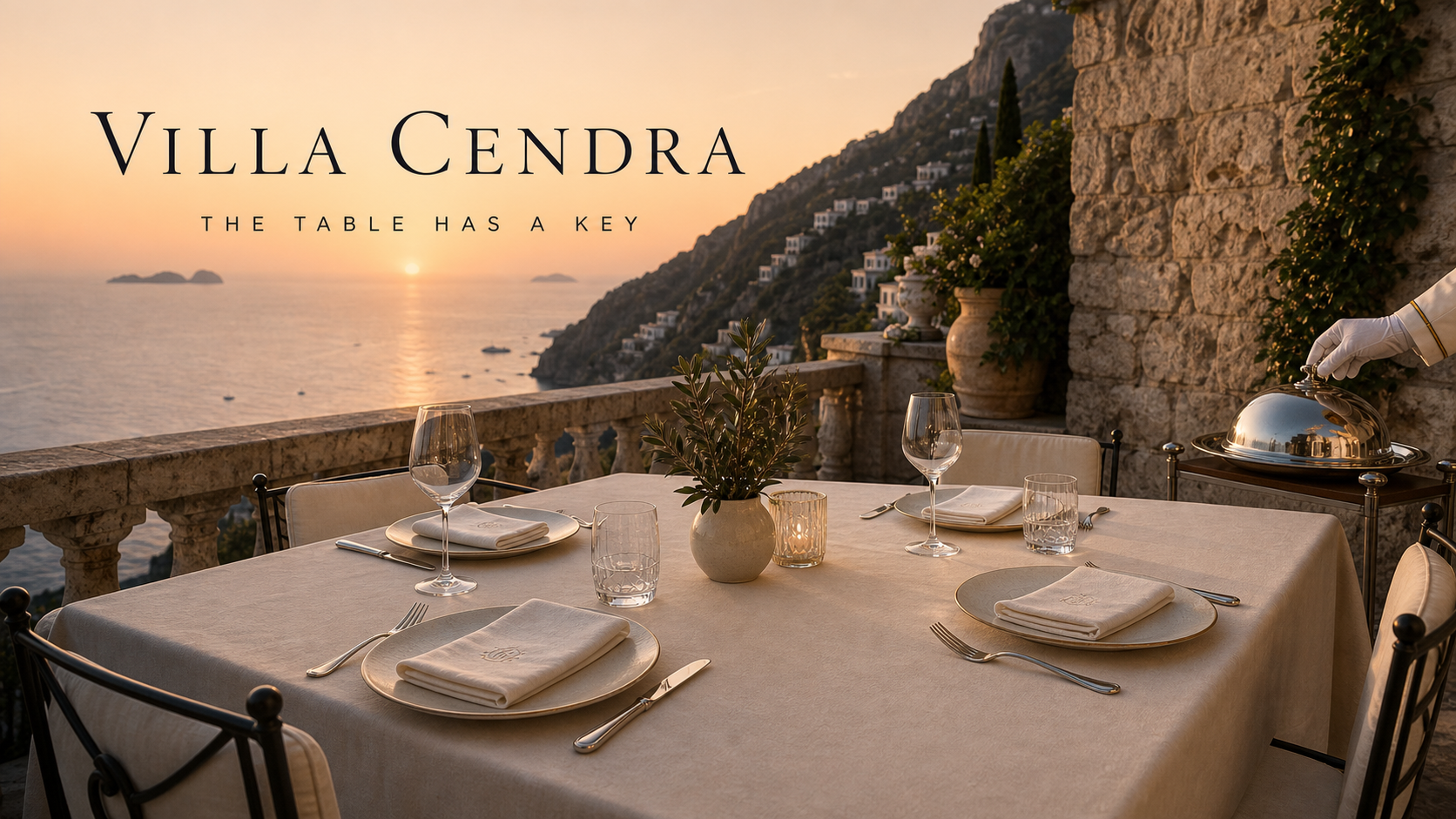 Villa Cendra Table Has Key Private Villa Dining Campaign 16x9 widescreen Ribbsaeter Advertising campaign