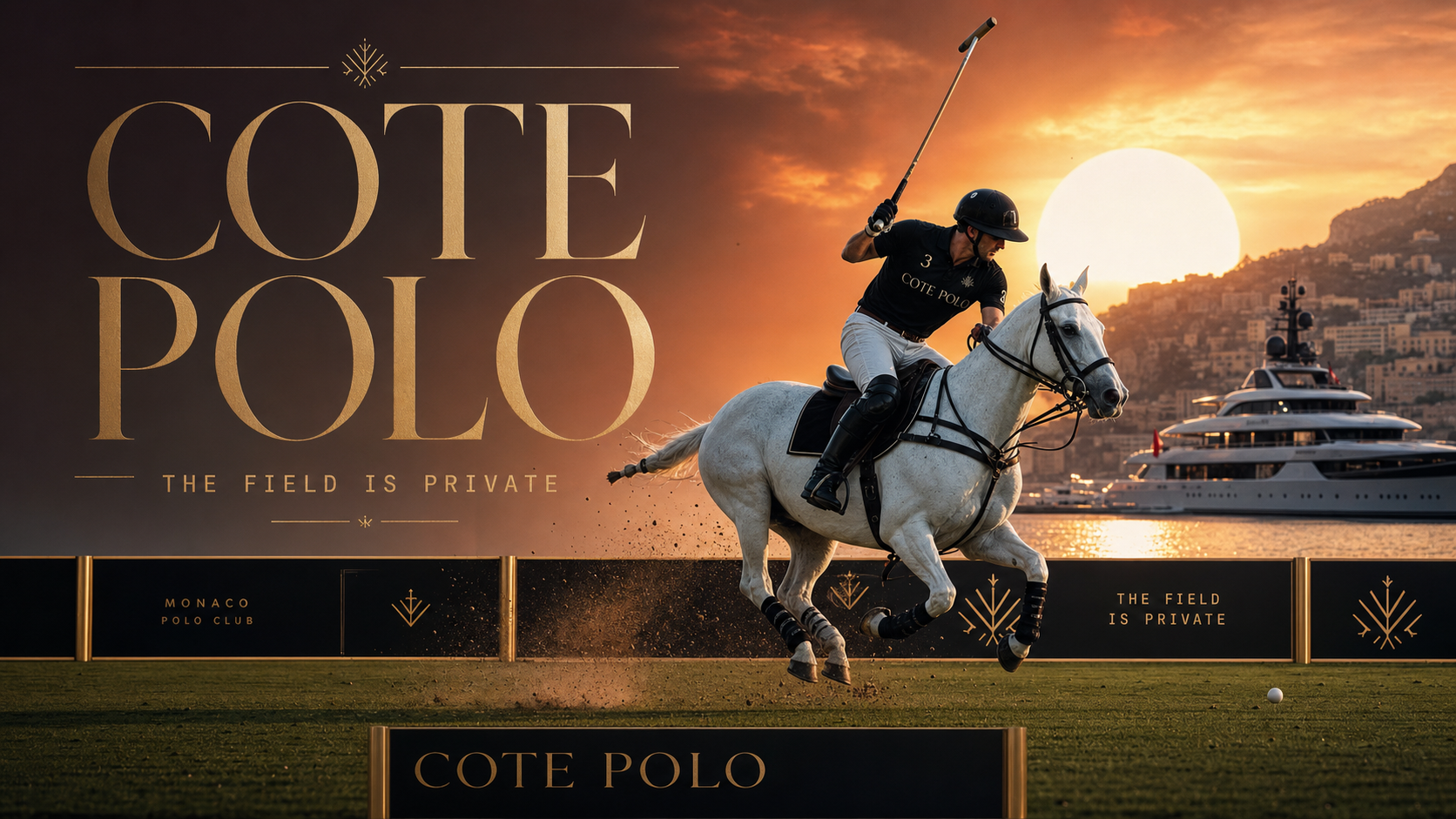 Cote Polo The Field Is Private Luxury Polo Equestrian Campaign 16x9 by Ribbsaeter Advertising, Private Wealth, Culture & Events campaign image