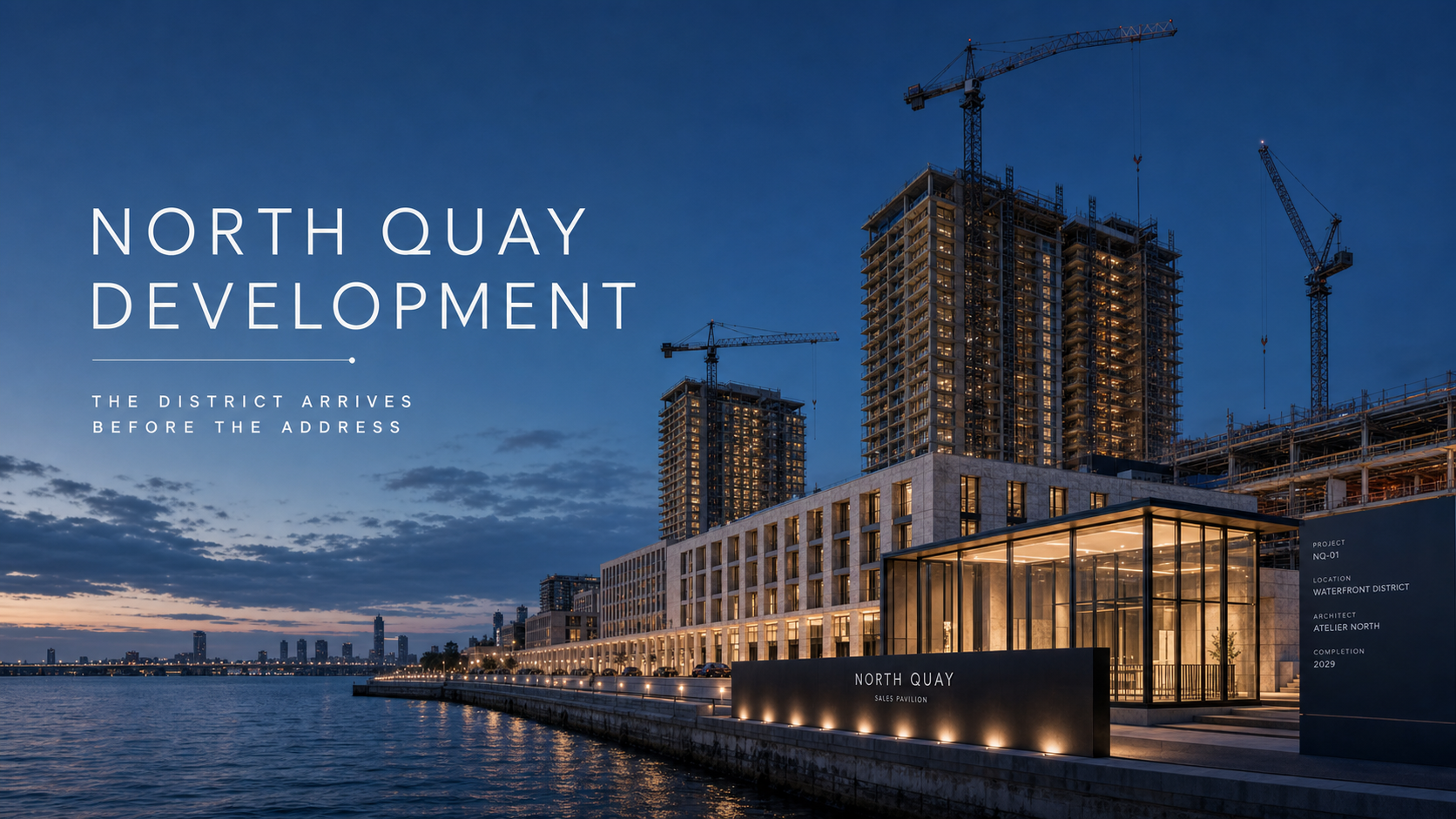 North Quay Development District Arrives Before Address Campaign 16x9 by Ribbsaeter Advertising, Architecture & Design campaign image