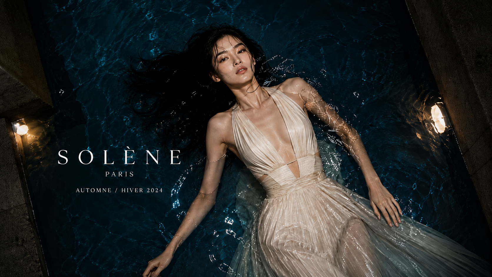 Solene Evening Water Campaign Wide by Ribbsaeter Advertising, Fashion & Beauty campaign image
